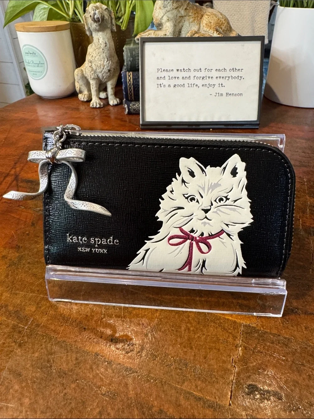 Kate Spade Whiskers Saffiano Leather Large Continental Zip Around Wallet